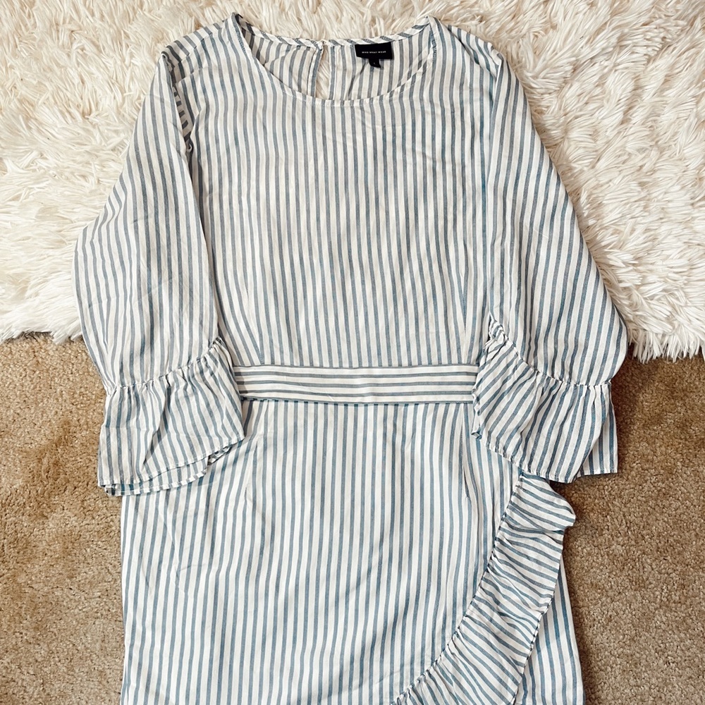 Who What Wear Striped Mini Dress